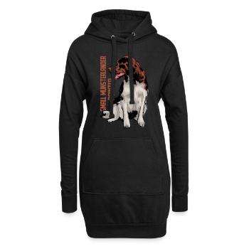 Kleiner Münsterländer - Hoodie-Kleid - Schwarz - Vorne
