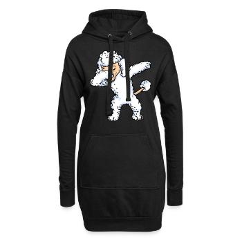 Dabbing White Poodle Dog Dab Women Girls - Sweat-shirt à capuche long Femme - noir - Devant
