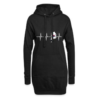Korea - Sweat-shirt à capuche long Femme - noir - Devant
