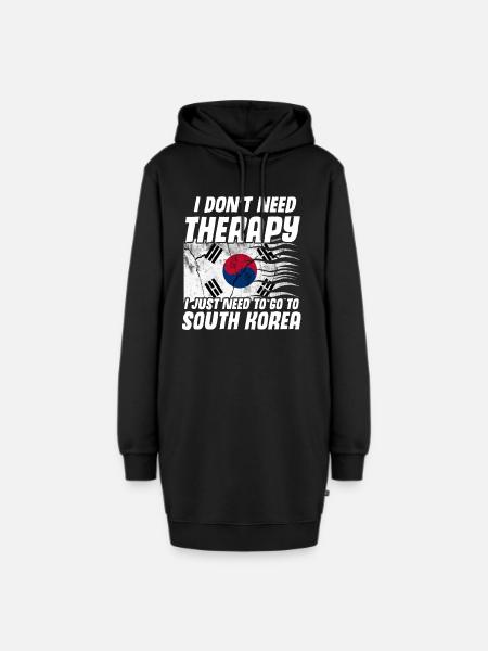Korea - Hoodie-Kleid - Schwarz