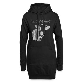 cow - Hoodie Dress - black - Front