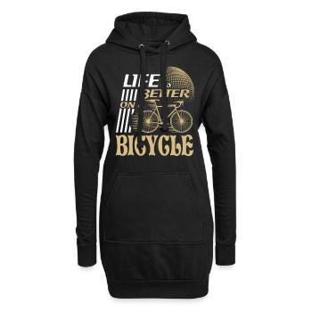 Fahrrad Bike - Life is Better on a Bicycle - Hoodie-Kleid - Schwarz - Vorne