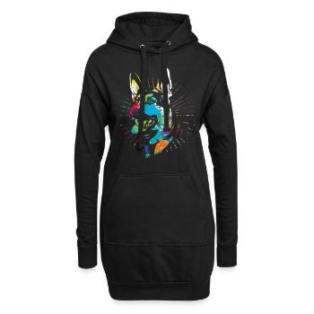 Deutscher Schäferhund - Hoodie-Kleid - Schwarz - Vorne