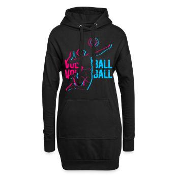 Volleyball - Hoodie-Kleid - Schwarz - Vorne