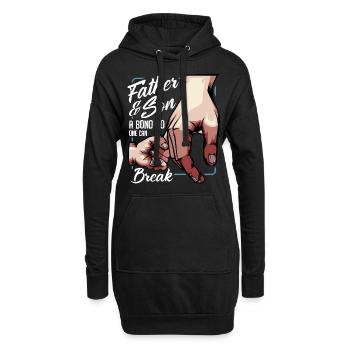 Vater und Sohn - Hoodie-Kleid - Schwarz - Vorne
