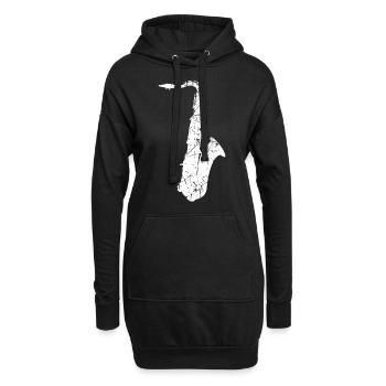 Saxophone - Hoodie-Kleid - Schwarz - Vorne