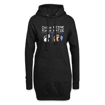 Nerd Informatiker mit Katze Geschenk IT Katzen - Hoodie-Kleid - Schwarz - Vorne