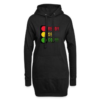 Feu de circulation prêt prêt Go !!! - Sweat-shirt à capuche long Femme - noir - Devant