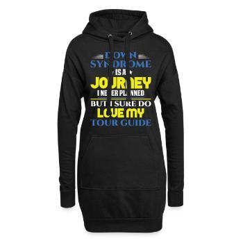 J'aime mon voyage avec le syndrome de Down du guide touristique - Sweat-shirt à capuche long Femme - noir - Devant