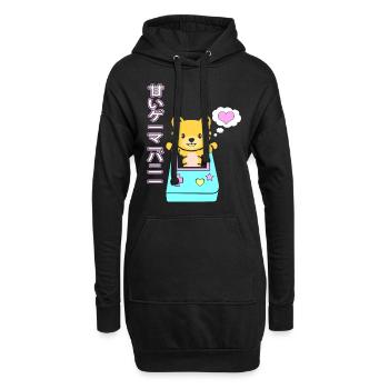 Kawai Gamer Kätzchen Kawaii Gaming Cat Ästhetische - Hoodie-Kleid - Schwarz - Vorne