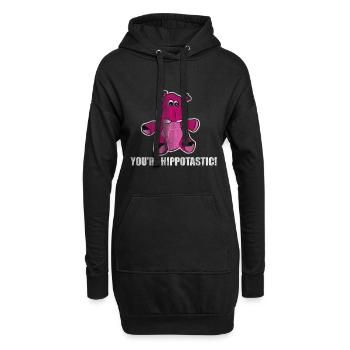 Nilpferd - Hoodie-Kleid - Schwarz - Vorne