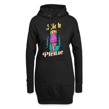 Lèche-moi s’il vous plaît crème glacée d’été - Sweat-shirt à capuche long Femme - noir - Devant