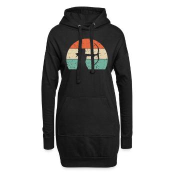 Bogenschießen Retro Vintage - Hoodie-Kleid - Schwarz - Vorne