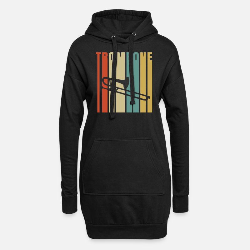 Posaune - Hoodie-Kleid - Schwarz