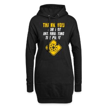 Drohne - Hoodie-Kleid - Schwarz - Vorne