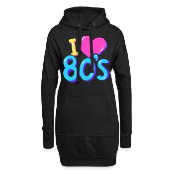 80's - Sweat-shirt à capuche long Femme - noir - Devant