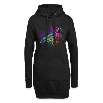 Trompette jouant un cadeau de bande de trompette - Sweat-shirt à capuche long Femme - noir - Devant
