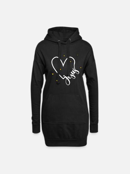 Jesus - Hoodie-Kleid - Schwarz