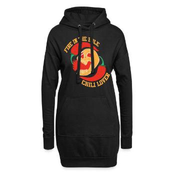 Chili Scharf Essen Jalapenos Scoville Chilischote - Hoodie-Kleid - Schwarz - Vorne