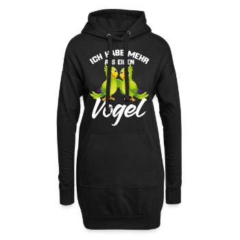 Papagei Lustiger Spruch - Hoodie-Kleid - Schwarz - Vorne