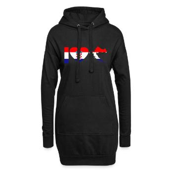 Kroatien - Hoodie-Kleid - Schwarz - Vorne