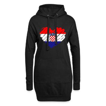Kroatien - Hoodie-Kleid - Schwarz - Vorne