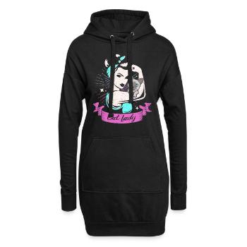 Siamkatze - Hoodie-Kleid - Schwarz - Vorne