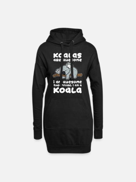 Koala - Hoodie-Kleid - Schwarz