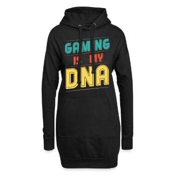 Gaming is my DNA - Hoodie-Kleid - Schwarz - Vorne