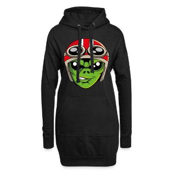 UFO Alien Ausserirdrischer Alienkopf Motorrad Helm - Hoodie-Kleid - Schwarz - Vorne