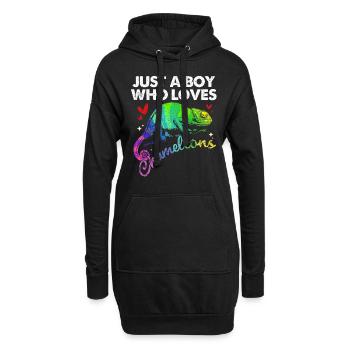 Caméléon - Sweat-shirt à capuche long Femme - noir - Devant