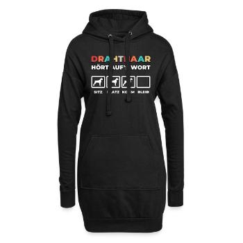 Drahthaar hört aufs Wort - Hoodie-Kleid - Schwarz - Vorne