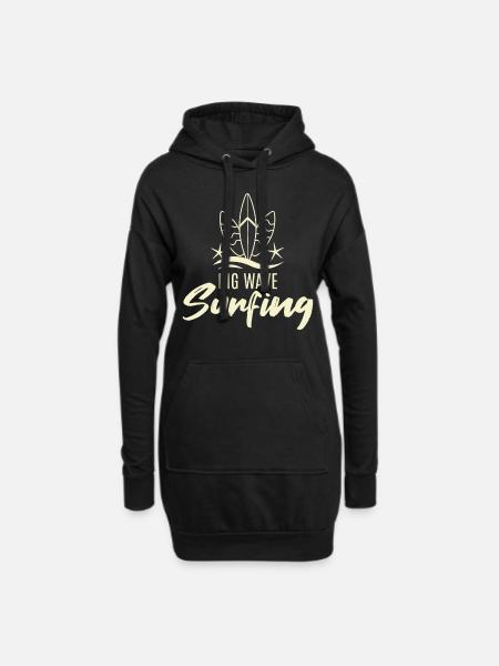 Surfer Surfboard Surfen - Hoodie-Kleid - Schwarz