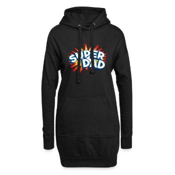 Père et fils Best Daddy Super Dad Paternity - Sweat-shirt à capuche long Femme - noir - Devant