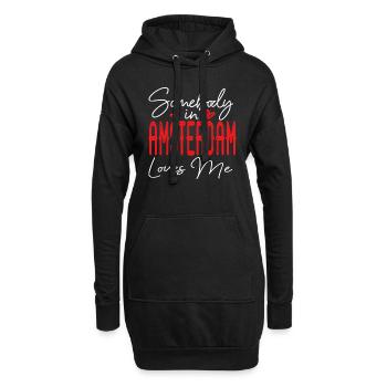 Quelqu'un à Amsterdam Loves Me partenaire néerlandais - Sweat-shirt à capuche long Femme - noir - Devant