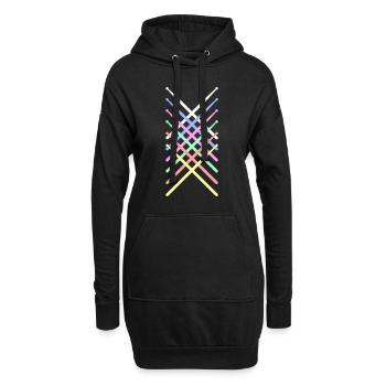 Pauke Schlagzeug Retro - Hoodie-Kleid - Schwarz - Vorne