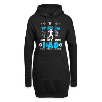 Rennen Sprinten Laufen Joggen Sport Papa Geschenk - Hoodie-Kleid - Schwarz - Vorne