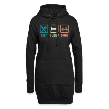 Eat Sleep Bike - Hoodie-Kleid - Schwarz - Vorne