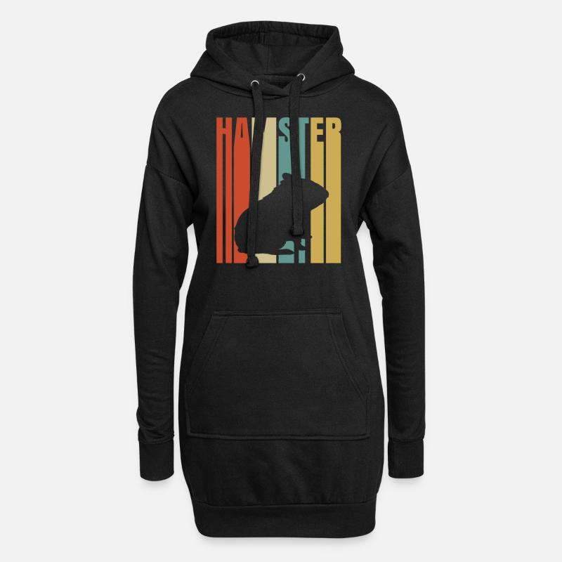 Hamster - Hoodie-Kleid - Schwarz