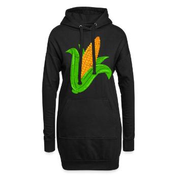 Vintage Mais - Hoodie-Kleid - Schwarz - Vorne