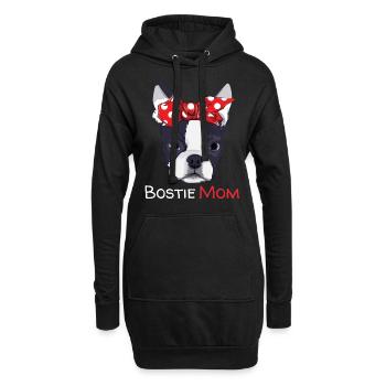 Boston Terrier Maman Bostie Femmes Filles - Sweat-shirt à capuche long Femme - noir - Devant
