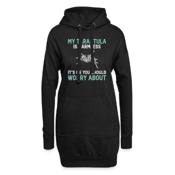 Meine Tarantel Ist Harmlos Spinne Terrarium Tier - Hoodie-Kleid - Schwarz - Vorne