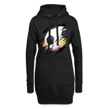 Fußball-Ball auf Feuer innerhalb von mir Fan-Fußball-Spiel - Hoodie-Kleid - Schwarz - Vorne