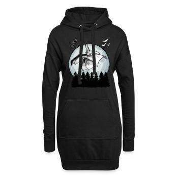 Fledermaus - Hoodie-Kleid - Schwarz - Vorne
