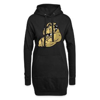 Bouledogue en colère - Sweat-shirt à capuche long Femme - noir - Devant