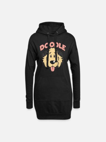 Doodle - Hoodie-Kleid - Schwarz
