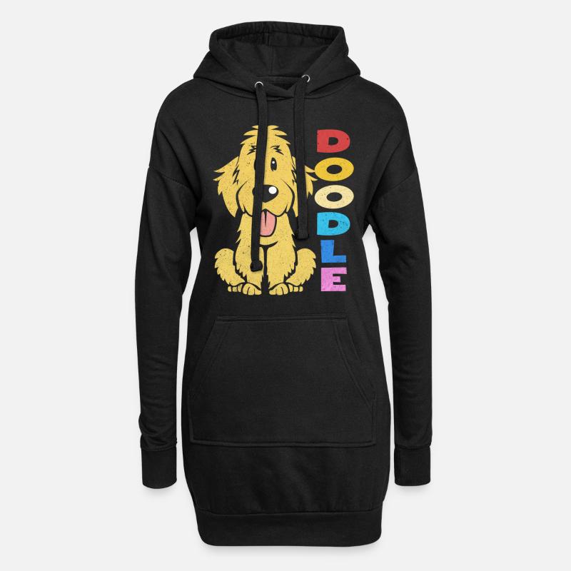 Doodle - Hoodie-Kleid - Schwarz