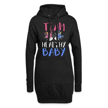 Le parti révèle le genre - Sweat-shirt à capuche long Femme - noir - Devant