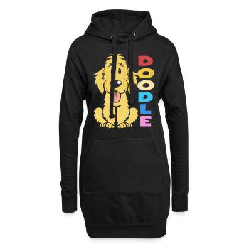 Doodle Chien Goldendoodle Golden Retriever Pudel - Sweat-shirt à capuche long Femme - noir - Devant
