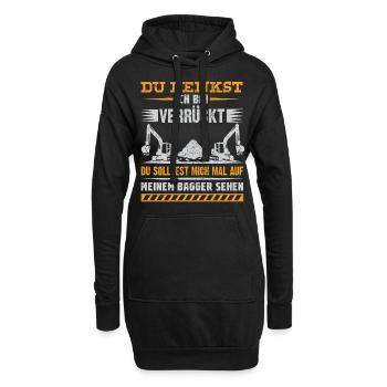 Lustiges Baggerfahrer Bagger Baggerführer baggern - Hoodie-Kleid - Schwarz - Vorne
